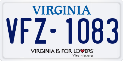 VA license plate VFZ1083