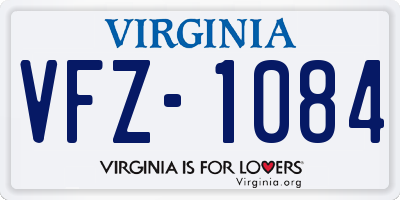 VA license plate VFZ1084
