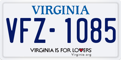 VA license plate VFZ1085