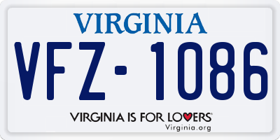 VA license plate VFZ1086