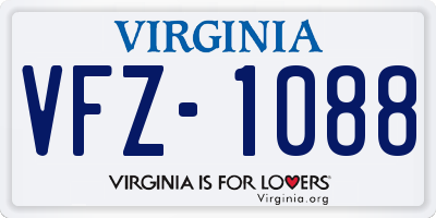 VA license plate VFZ1088
