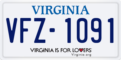 VA license plate VFZ1091
