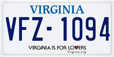 VA license plate VFZ1094