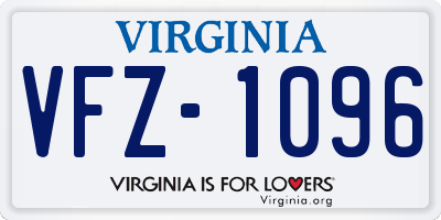 VA license plate VFZ1096