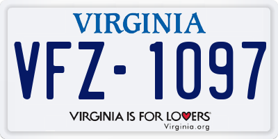 VA license plate VFZ1097