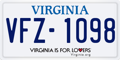 VA license plate VFZ1098