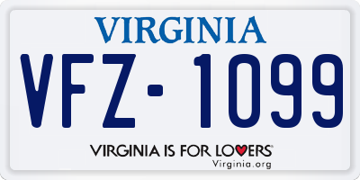 VA license plate VFZ1099