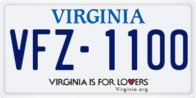 VA license plate VFZ1100