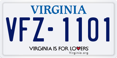 VA license plate VFZ1101