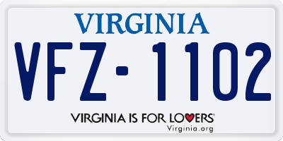 VA license plate VFZ1102
