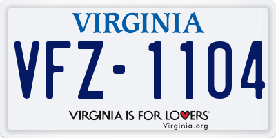 VA license plate VFZ1104