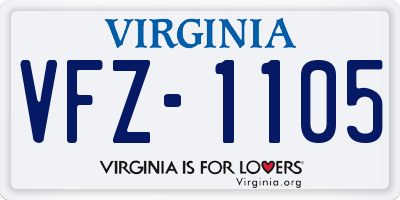 VA license plate VFZ1105