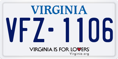 VA license plate VFZ1106