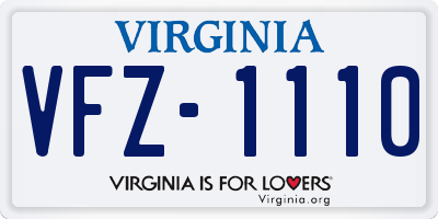 VA license plate VFZ1110