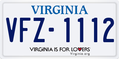 VA license plate VFZ1112