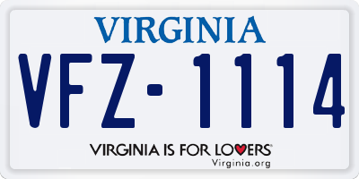 VA license plate VFZ1114