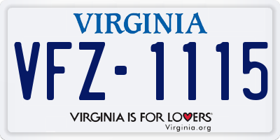 VA license plate VFZ1115
