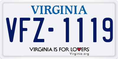 VA license plate VFZ1119