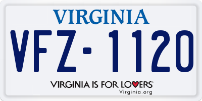 VA license plate VFZ1120