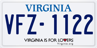 VA license plate VFZ1122
