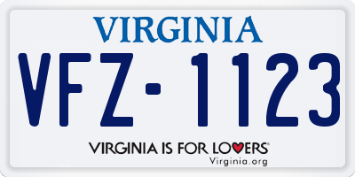 VA license plate VFZ1123