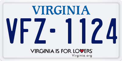 VA license plate VFZ1124