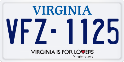 VA license plate VFZ1125