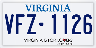 VA license plate VFZ1126