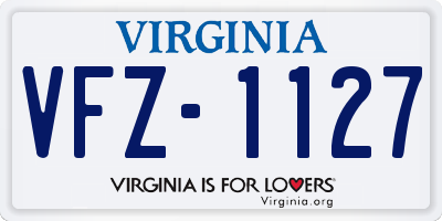 VA license plate VFZ1127