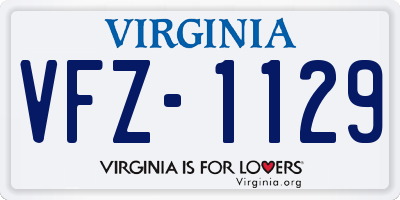 VA license plate VFZ1129