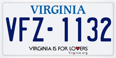 VA license plate VFZ1132