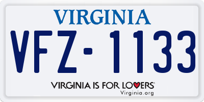 VA license plate VFZ1133