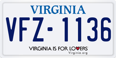 VA license plate VFZ1136
