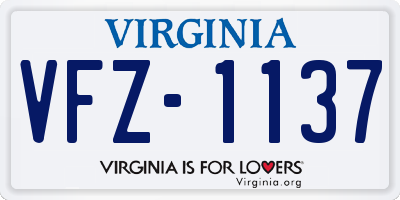 VA license plate VFZ1137