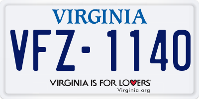VA license plate VFZ1140