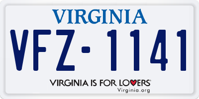 VA license plate VFZ1141