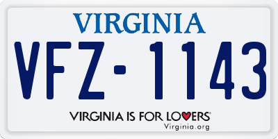 VA license plate VFZ1143