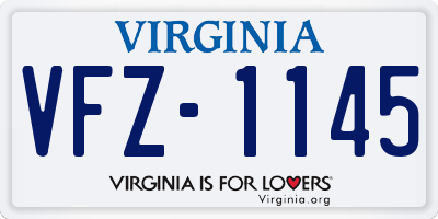 VA license plate VFZ1145