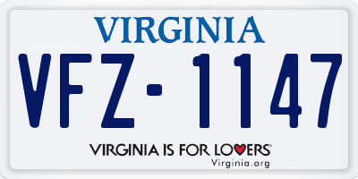 VA license plate VFZ1147