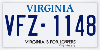 VA license plate VFZ1148