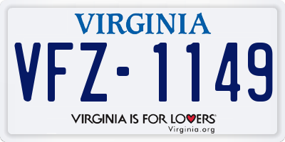 VA license plate VFZ1149