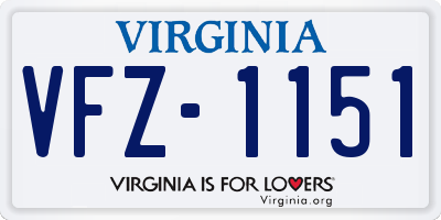 VA license plate VFZ1151