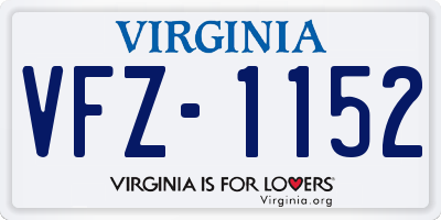 VA license plate VFZ1152