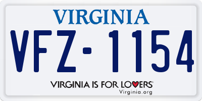 VA license plate VFZ1154
