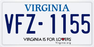 VA license plate VFZ1155