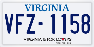 VA license plate VFZ1158