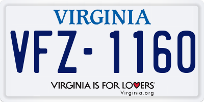 VA license plate VFZ1160