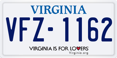 VA license plate VFZ1162