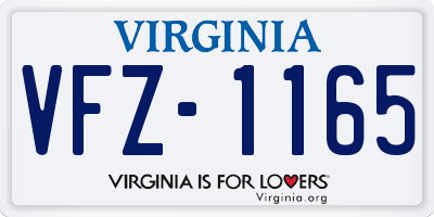 VA license plate VFZ1165