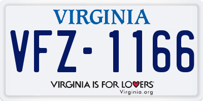 VA license plate VFZ1166